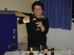 Pat pouring wine